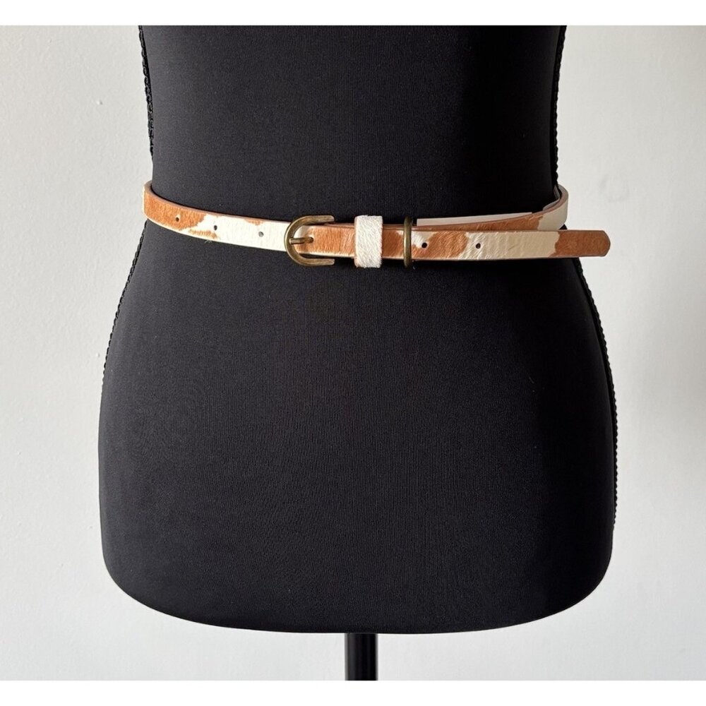 AMERICAN EAGLE Women’s Belt XS Leather Cow Print Dyed Calf Boho Western Festival